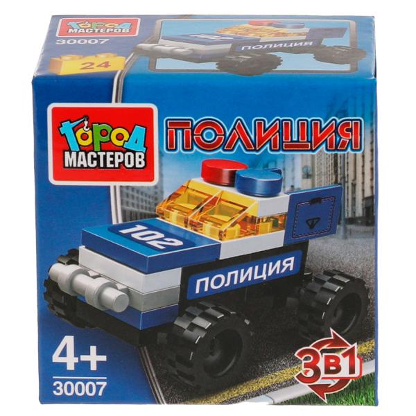 Конструктор ПОЛИЦЕЙСКИЙ машина 3в1, 24 дет. Город мастеров в кор.2*120шт