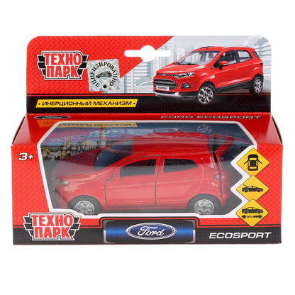 Машина металл FORD Ecosport красный 12см, открыв. двери, инерц. в кор. Технопарк в кор.2*24шт
