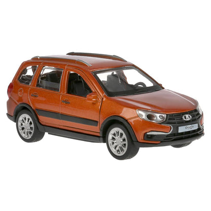Машина металл "lada granta cross 2019" 12см, откр.двери,инерц.золотой в кор. Технопарк в кор.2*36шт