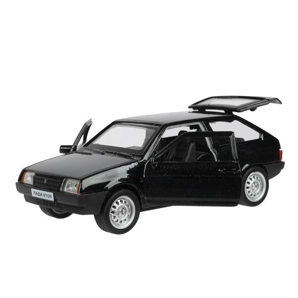 Машина металл LADA -2108 "СПУТНИК", 11,7 см, двери, баг., ин., черный, кор. Технопарк в кор.2*36шт