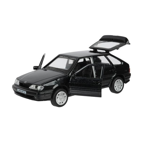 Машина металл LADA -2114 "SAMARA", 12 см, двери, багаж, инерц., черный, кор. Технопарк в кор.2*36шт