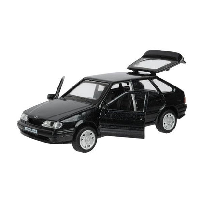 Машина металл LADA -2114 "SAMARA", 12 см, двери, багаж, инерц., черный, кор. Технопарк в кор.2*36шт
