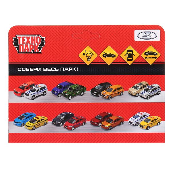 Машина металл свет-звук "lada granta cross 2019 полиция"12см,инерц,серебристый Технопарк в кор2*36шт