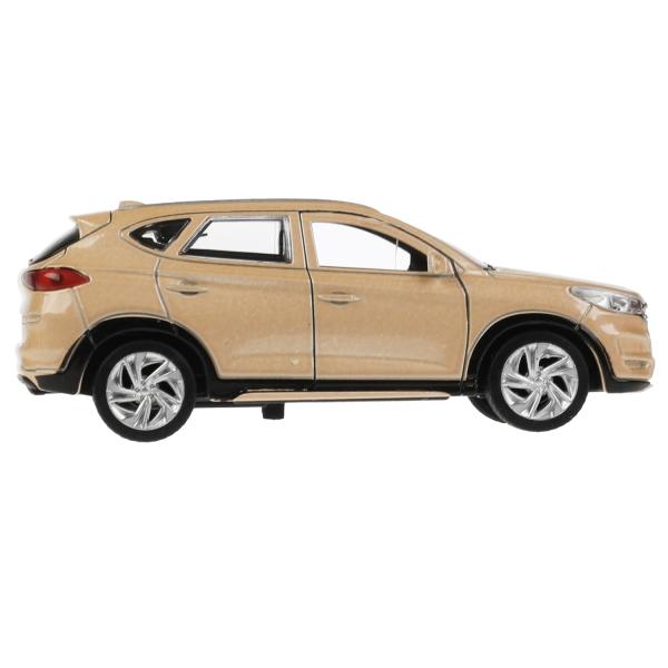Машина металл HYUNDAI TUCSON длина 12 см, двери, багаж., инер, бежевый, кор. Технопарк в кор.2*36шт
