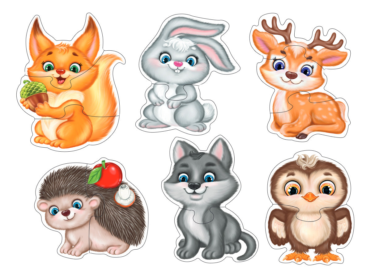 Пазлы контуры "Первые пазлы" 6 фигурок Baby Toys (мягкие)