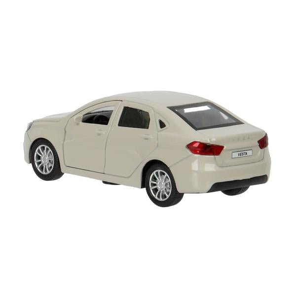 Машина металл LADA vesta 11,5 см, двери, бежевый, кор. Технопарк в кор.2*36шт