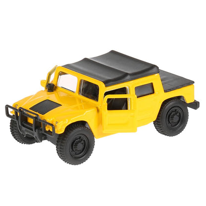 Машина металл Hummer H1 пикап желтый 12см, открыв. двери, инерц. в кор. Технопарк в кор.2*24шт