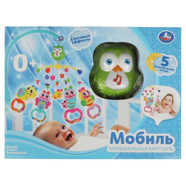 Музыкальная карусель на кроватку сова Шаинский музыка в кор. Умка в кор.3*6шт