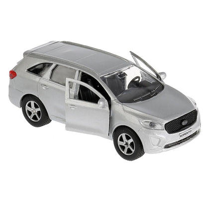 Машина металл KIA Sorento Prime серебристый 12 см, откр.дв., багаж., инерц. Технопарк в кор.2*24шт
