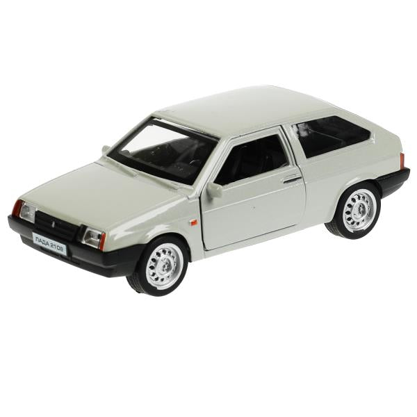 Машина металл LADA-2108 "СПУТНИК" 12 см, двер, баг, инерц, серебристый, кор. Технопарк в кор.2*36шт