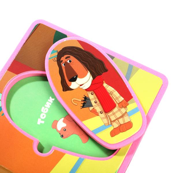 Привет, чебурашка! СОЮЗМУЛЬТФИЛЬМ (eva с пазлами 102х102мм 5 разв. 5 пазл) Умка в кор.40шт