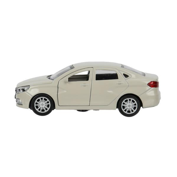 Машина металл LADA vesta 11,5 см, двери, бежевый, кор. Технопарк в кор.2*36шт