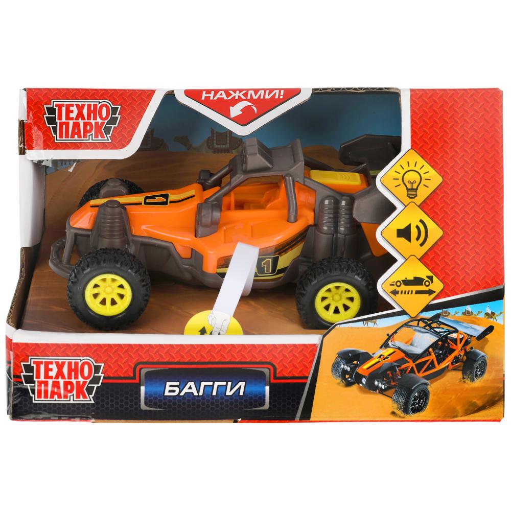 Технопарк. Машина "Багги" 13 см, пластик свет-звук, инерция, оранж, арт.1912C302-R