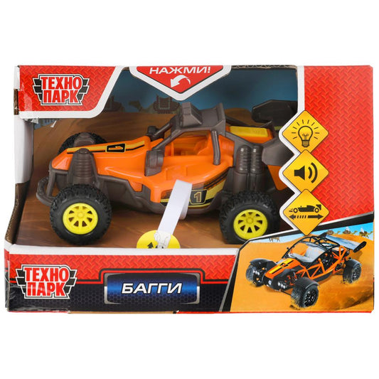 Технопарк. Машина "Багги" 13 см, пластик свет-звук, инерция, оранж, арт.1912C302-R