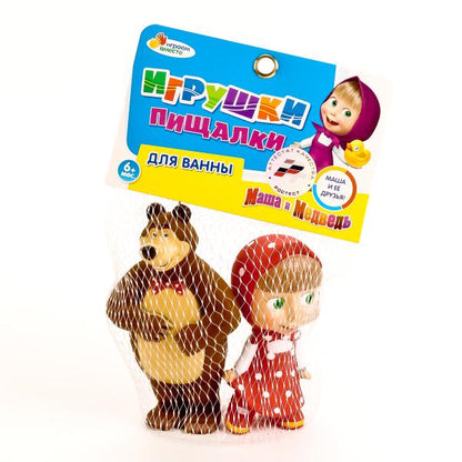 ИГРУШКИ ДЛЯ ВАННОЙ "ИГРАЕМ ВМЕСТЕ" МАША И МЕДВЕДЬ (М/Ф "МАША И МЕДВЕДЬ") В СЕТКЕ в кор.2*25шт
