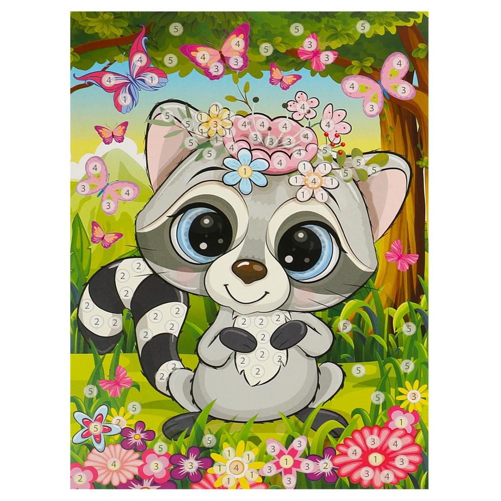 Аппликация стразами в пакете 15*21 см милые животные МУЛЬТИ АРТ в кор.100шт