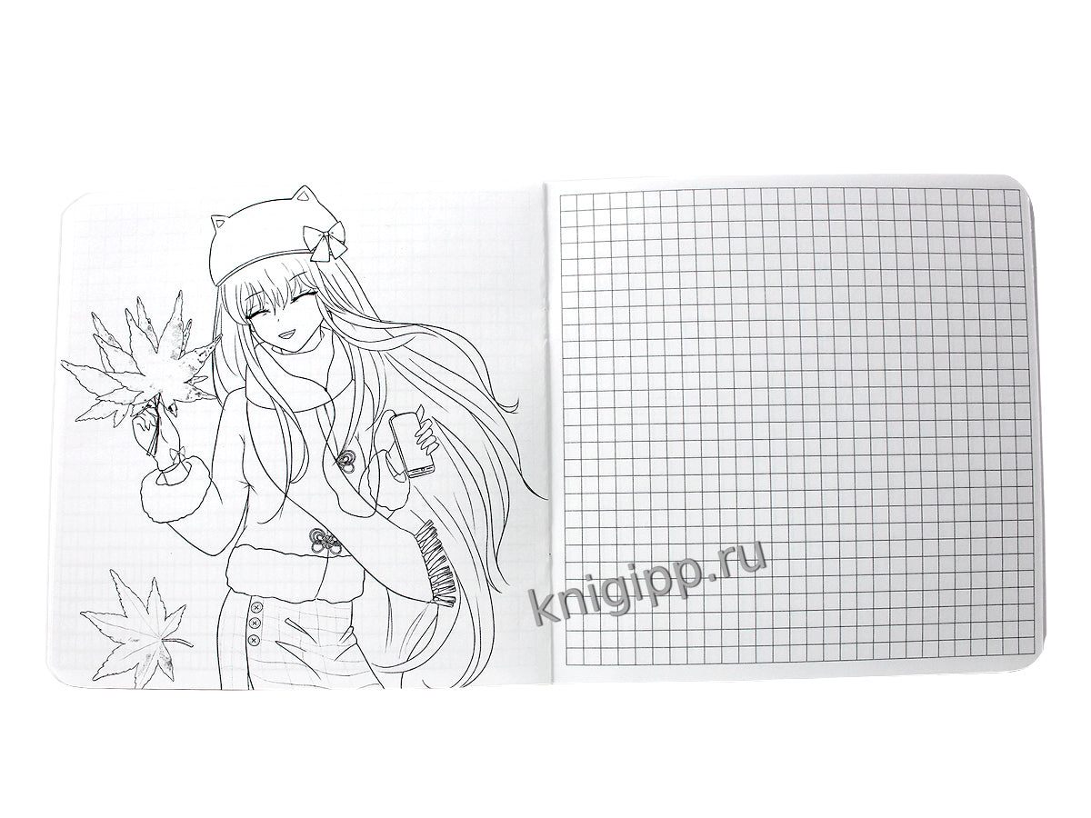 MyArt. БЛОКНОТ в клетку Аниме. Красный