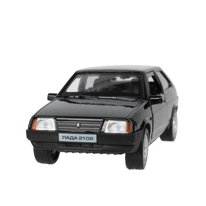 Машина металл LADA -2108 "СПУТНИК", 11,7 см, двери, баг., ин., черный, кор. Технопарк в кор.2*36шт