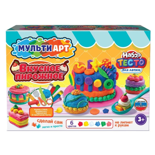 Набор для лепки вкусное пирожное, 24 см MultiArt в кор.8шт