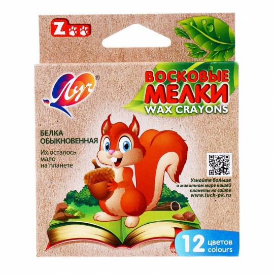 Луч. Восковые мелки "Zоо" (шестигранные) 12 цв. арт.12С 865-08 /40 в