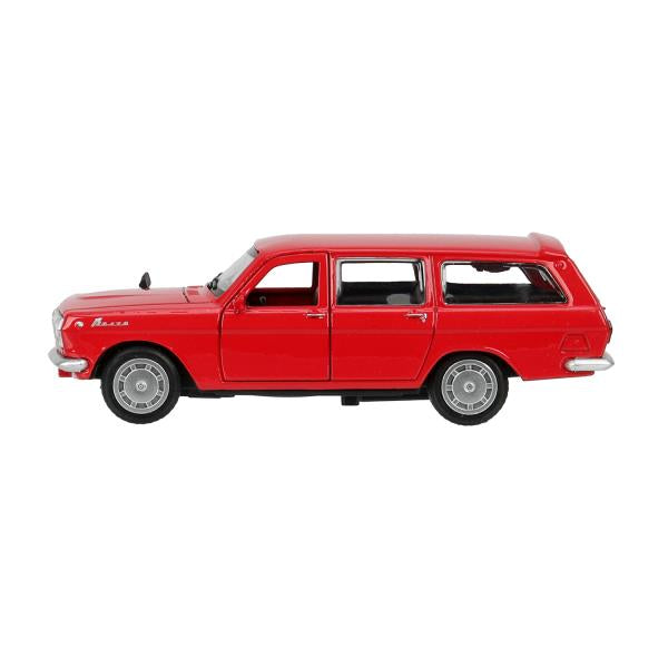 Машина металл ГАЗ -2402 "волга" дл 12 см, откр дв, багаж, инерц, крас., кор. Технопарк в кор.2*36шт