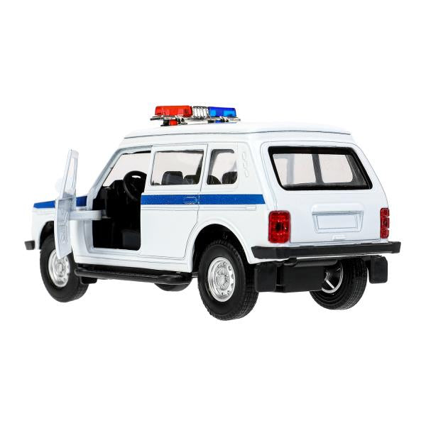 Машина металл свет-звук LADA 4x4 2131 ПОЛИЦИЯ 12,8 см, двер, баг, инр, кор.. Технопарк в кор.2*36шт