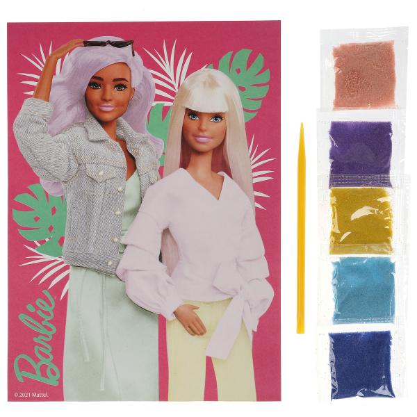 Набор д/детского тв-ва БАРБИ аппликация из песка, 17*23 см МУЛЬТИ АРТ в кор.48шт