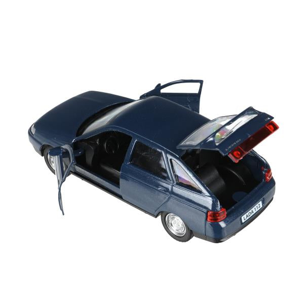 Машина металл ваз-2112 12 см, двери, багаж, темно-серый, кор. Технопарк в кор.2*36шт