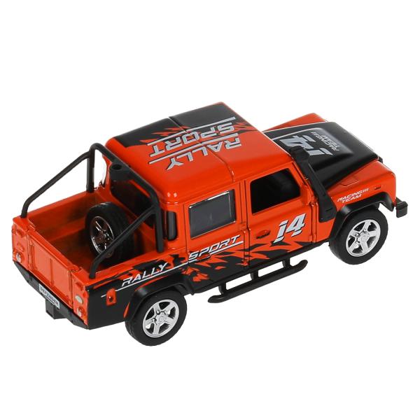 Машина металл LAND ROVER DEFENDER PICKUP САФАРИ 12 см, двери, багажн, кор. Технопарк в кор.2*36шт
