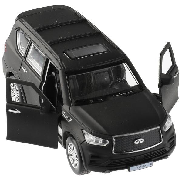 QX80-12MAT-BK (72) Машина металл INFINITI QX80, длина 12,5 см, двери, баг., инер, черный, кор. Техно